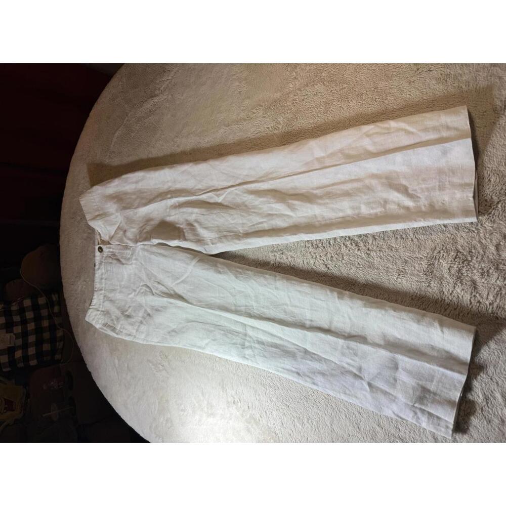 Jones New‎ York White Linen Blend Dress Pants Size 8P